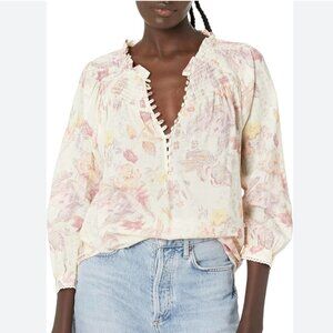 Paige Jaylee 3/4 sleeve Smocked Neck Blouse